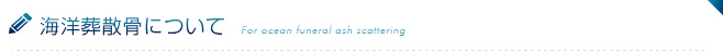 海洋葬散骨について