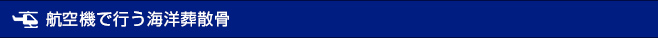 航空機で行う海洋葬散骨